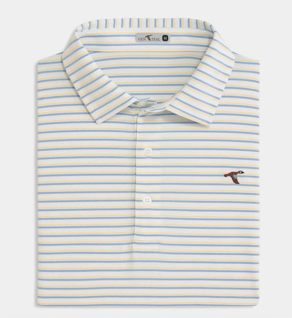 NEW GENTEAL men's rowland performance polo in golden haze